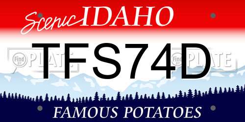 TFS74D Idaho License Plate