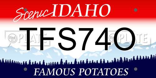 TFS74O Idaho License Plate