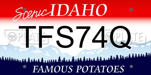 TFS74Q Idaho License Plate