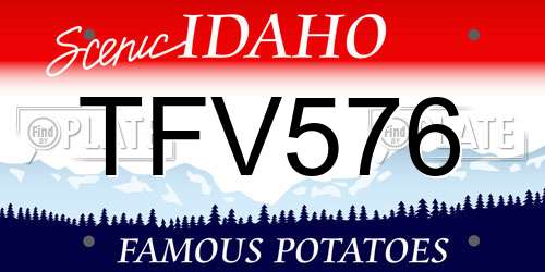 TFV576 Idaho License Plate