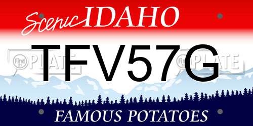 TFV57G Idaho License Plate