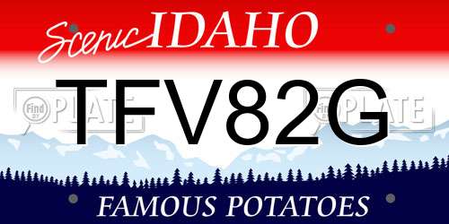 TFV82G Idaho License Plate