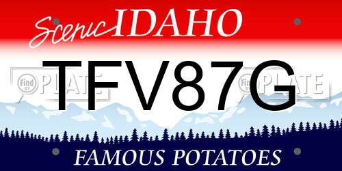 TFV87G Idaho License Plate