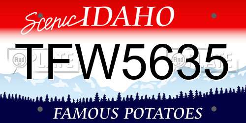 TFW5635 Idaho License Plate
