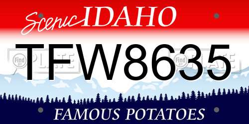 TFW8635 Idaho License Plate