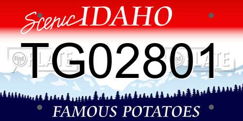 TG02801 Idaho License Plate