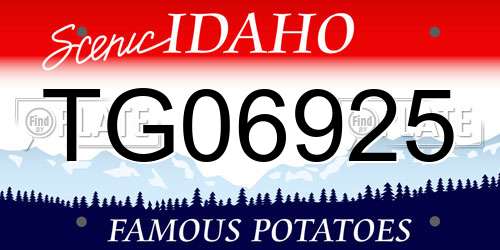 TG06925 Idaho License Plate