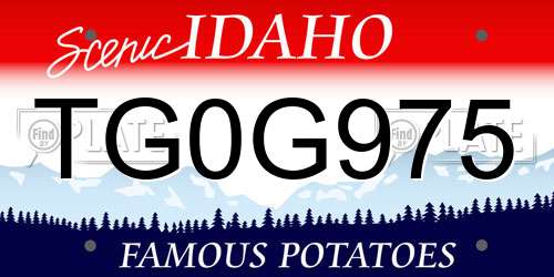 TG0G975 Idaho License Plate