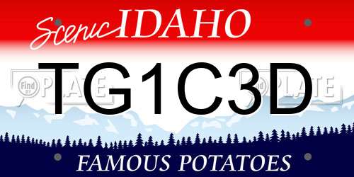 TG1C3D Idaho License Plate