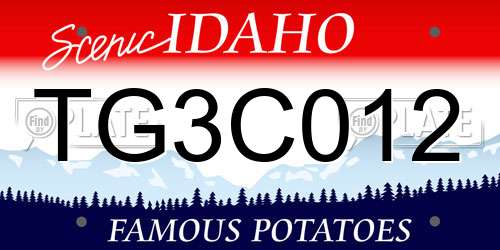 TG3C012 Idaho License Plate