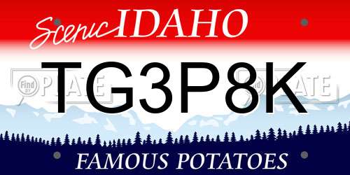 TG3P8K Idaho License Plate