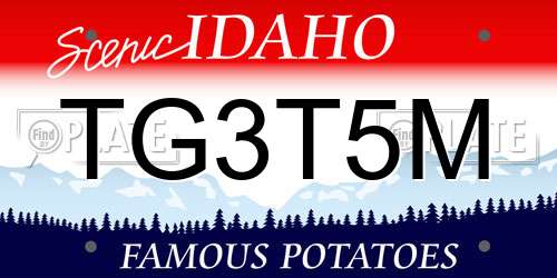 TG3T5M Idaho License Plate