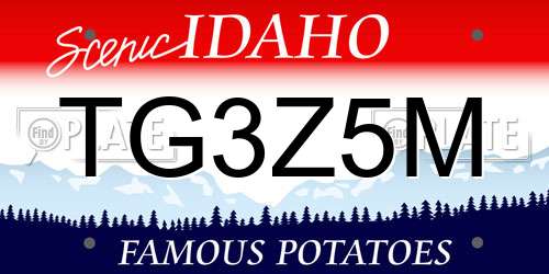 TG3Z5M Idaho License Plate