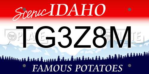TG3Z8M Idaho License Plate