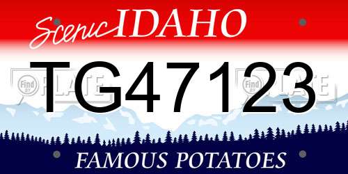 TG47123 Idaho License Plate