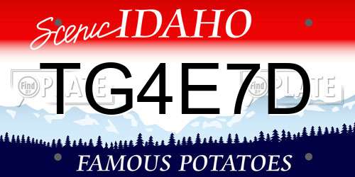 TG4E7D Idaho License Plate