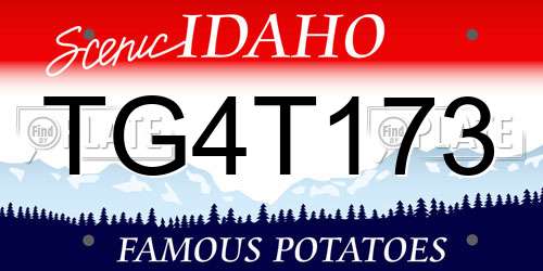 TG4T173 Idaho License Plate