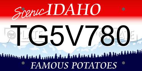 TG5V780 Idaho License Plate