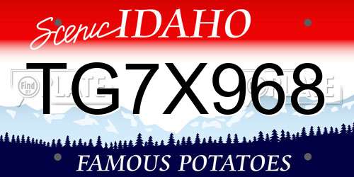TG7X968 Idaho License Plate