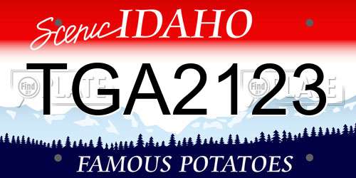 TGA2123 Idaho License Plate