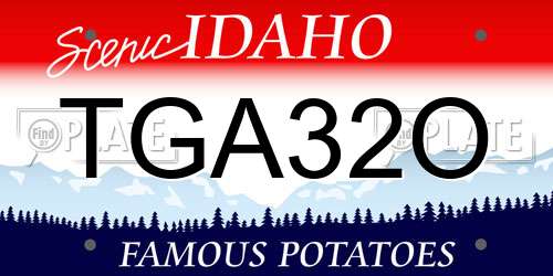 TGA32O Idaho License Plate