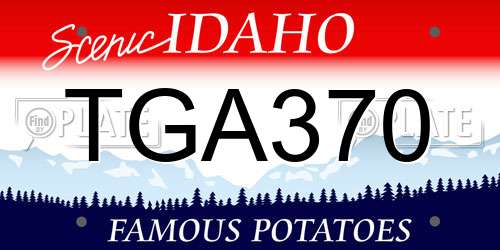 TGA370 Idaho License Plate