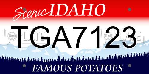 TGA7123 Idaho License Plate