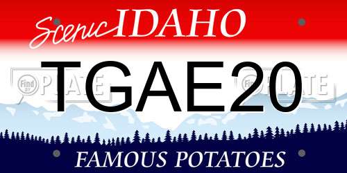 TGAE20 Idaho License Plate