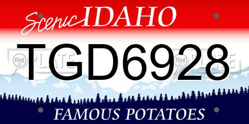 TGD6928 Idaho License Plate