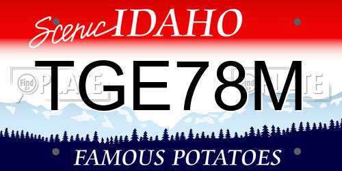 TGE78M Idaho License Plate