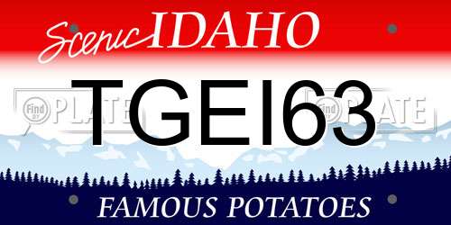 TGEI63 Idaho License Plate