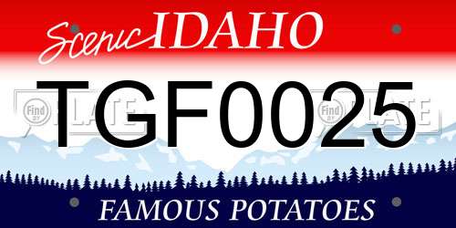 TGF0025 Idaho License Plate