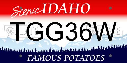 TGG36W Idaho License Plate