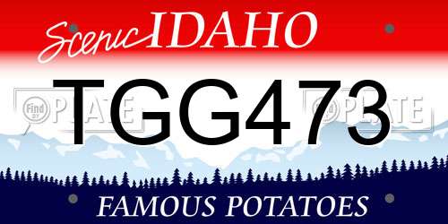 TGG473 Idaho License Plate