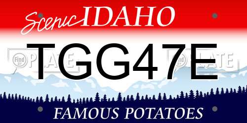 TGG47E Idaho License Plate