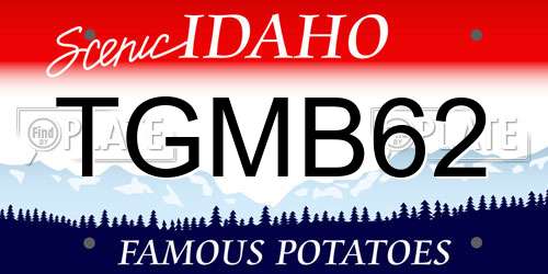 TGMB62 Idaho License Plate