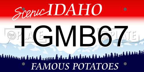 TGMB67 Idaho License Plate