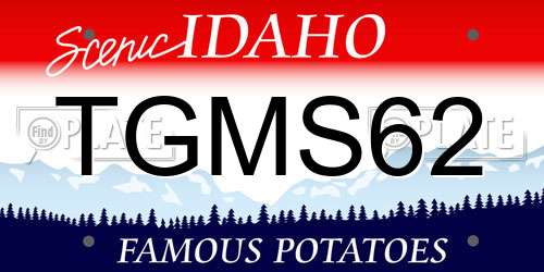 TGMS62 Idaho License Plate