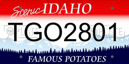 TGO2801 Idaho License Plate