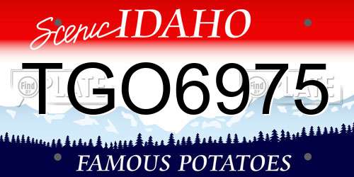 TGO6975 Idaho License Plate