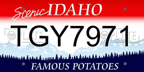 TGY7971 Idaho License Plate