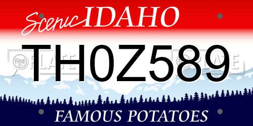 TH0Z589 Idaho License Plate