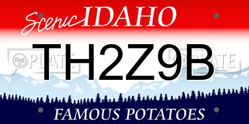 TH2Z9B Idaho License Plate