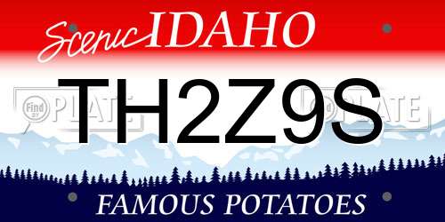TH2Z9S Idaho License Plate