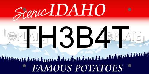TH3B4T Idaho License Plate