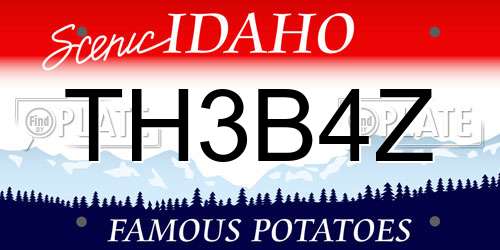 TH3B4Z Idaho License Plate