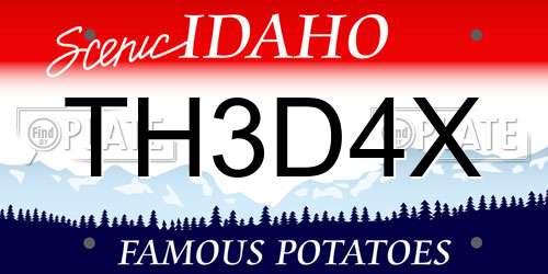 TH3D4X Idaho License Plate