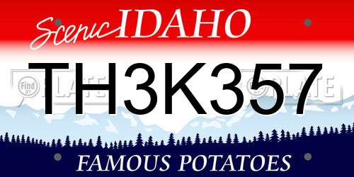 TH3K357 Idaho License Plate