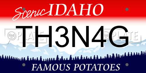 TH3N4G Idaho License Plate