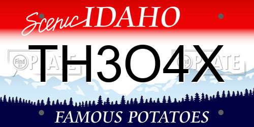 TH3O4X Idaho License Plate